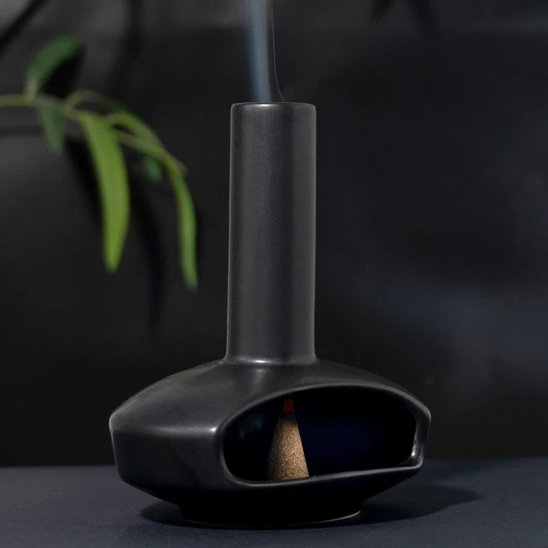 Modern Palo Santo Holder Burner For Stick And Incense Cone Holder With Chimney Design For Yoga & Meditation Spaces Home Decor