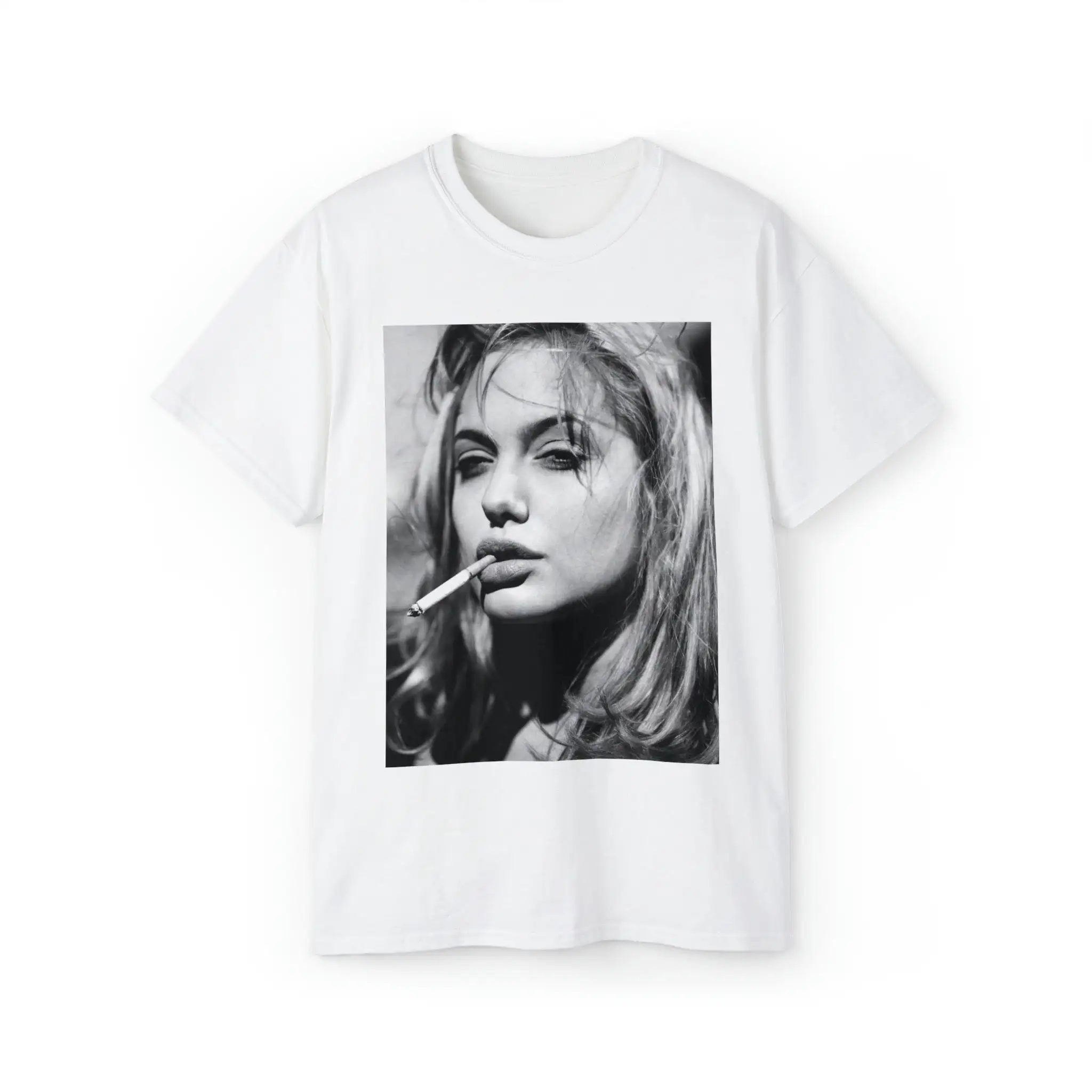 Maglietta Artistica Per T-Shirt In Cotone Ultra Unisex Angelina Jolie