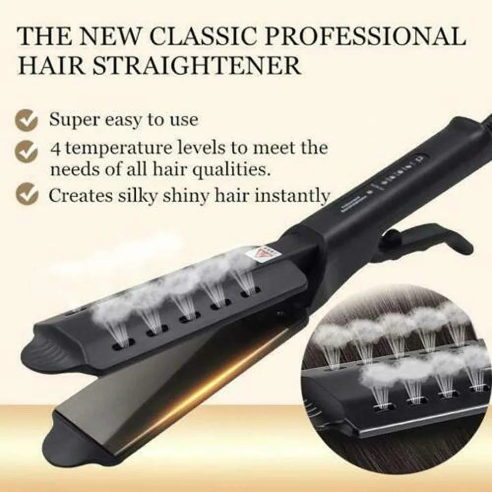 Dual-use hair curling and straightening fixed temperature straightening clamp 4-speed portable air curling straightening