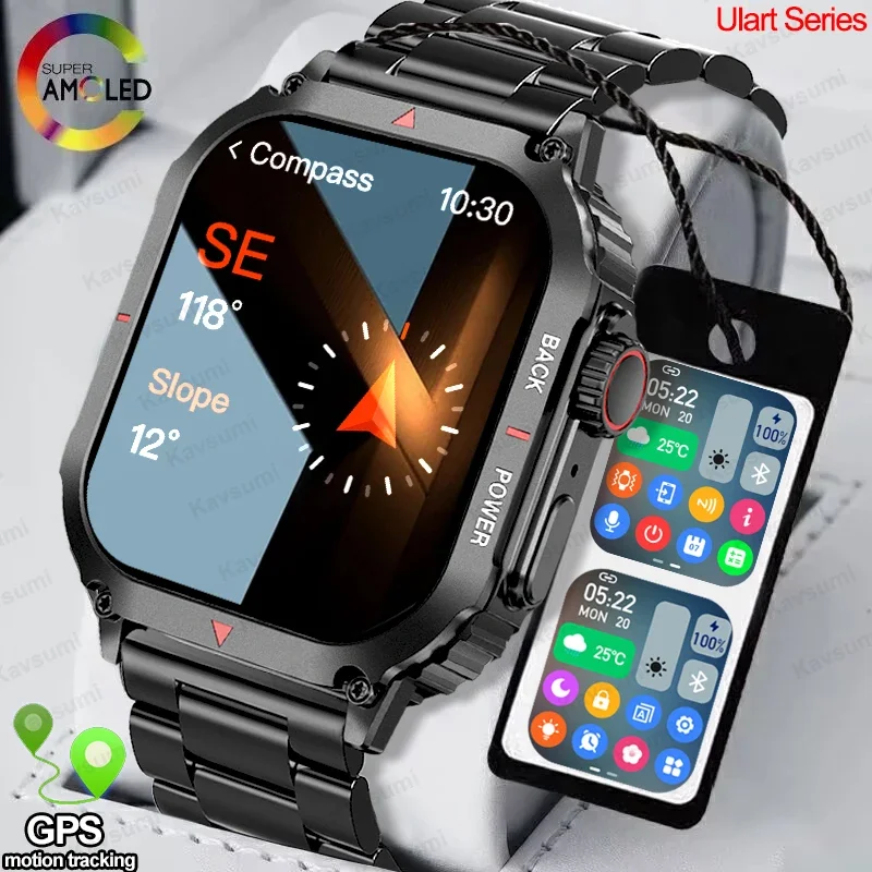 Nuovo Orologio Intelligente Da Esterno Da Uomo Schermo Da 1.95 "Ip68 Orologi Impermeabili Chiamata Bluetooth Smartwatch Gps Traiettoria Di Movimento P