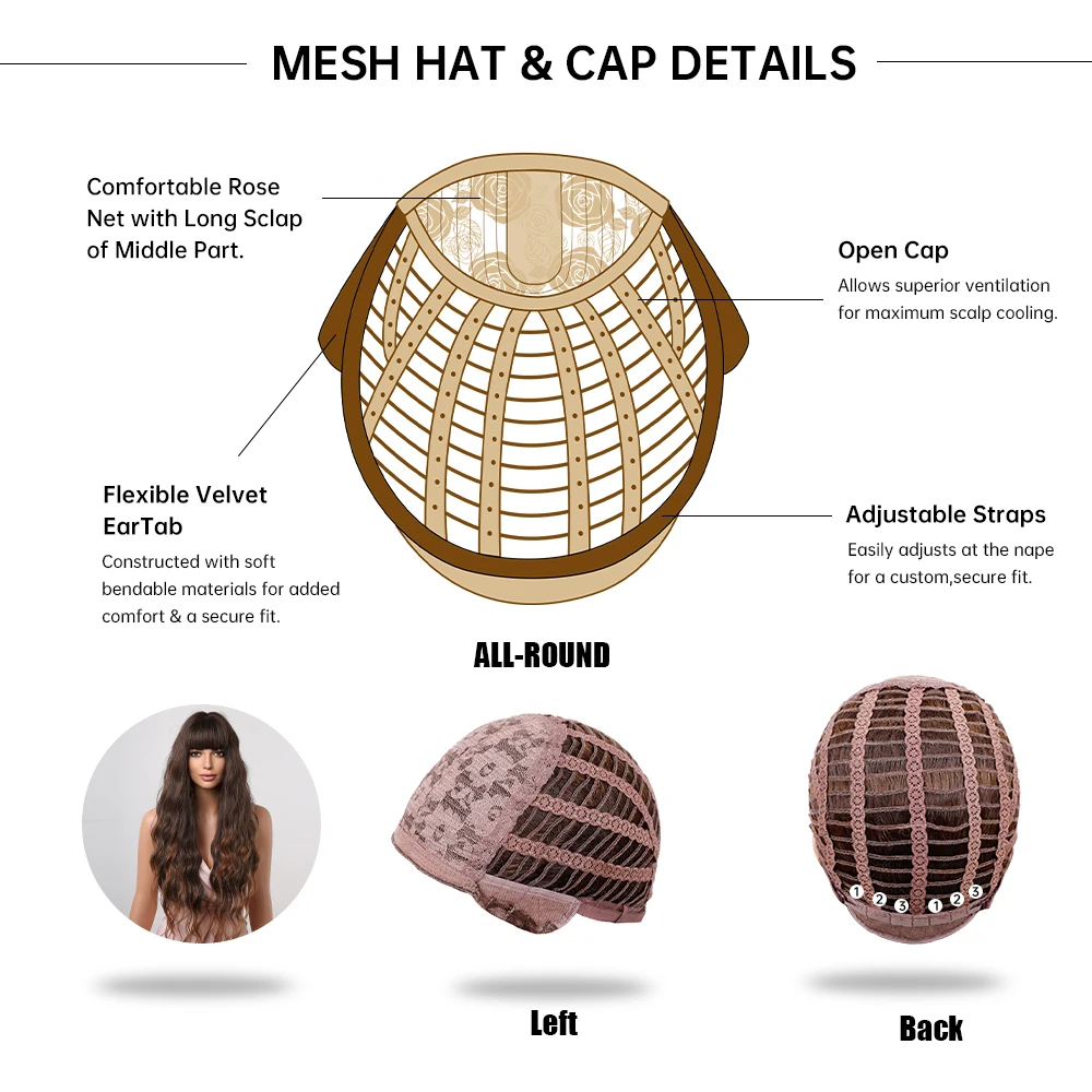 Syntetiske parykker Lange Ombre Brune Krøller Bølgeparykker med Pandehår til Afro Kvinder Chokoladebrune Daglige Cosplay Parykker Varmebestandige_voghion.com