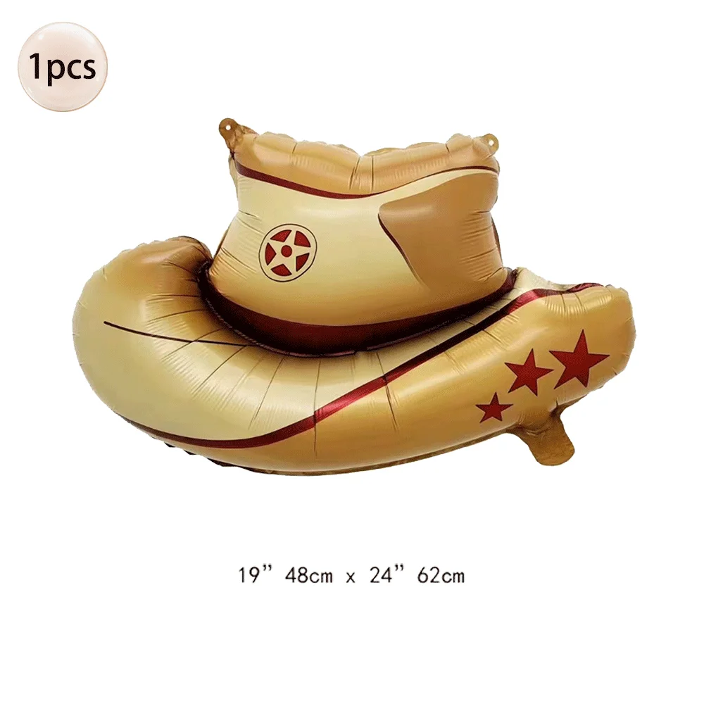 11 Pcs Western Party Balloons Set - Cowboy Boots, Hats & Horse Balloons For Rodeo Birthday Decor