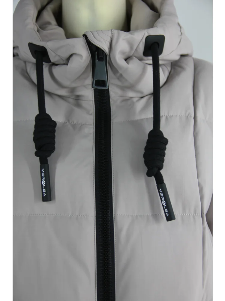 VERALBA Women's Long Down Jacket Tethered Hat Plus Size 2XL Fashionable Warm Slimming 2022 Newest Model Coat Parkas Goose Winter