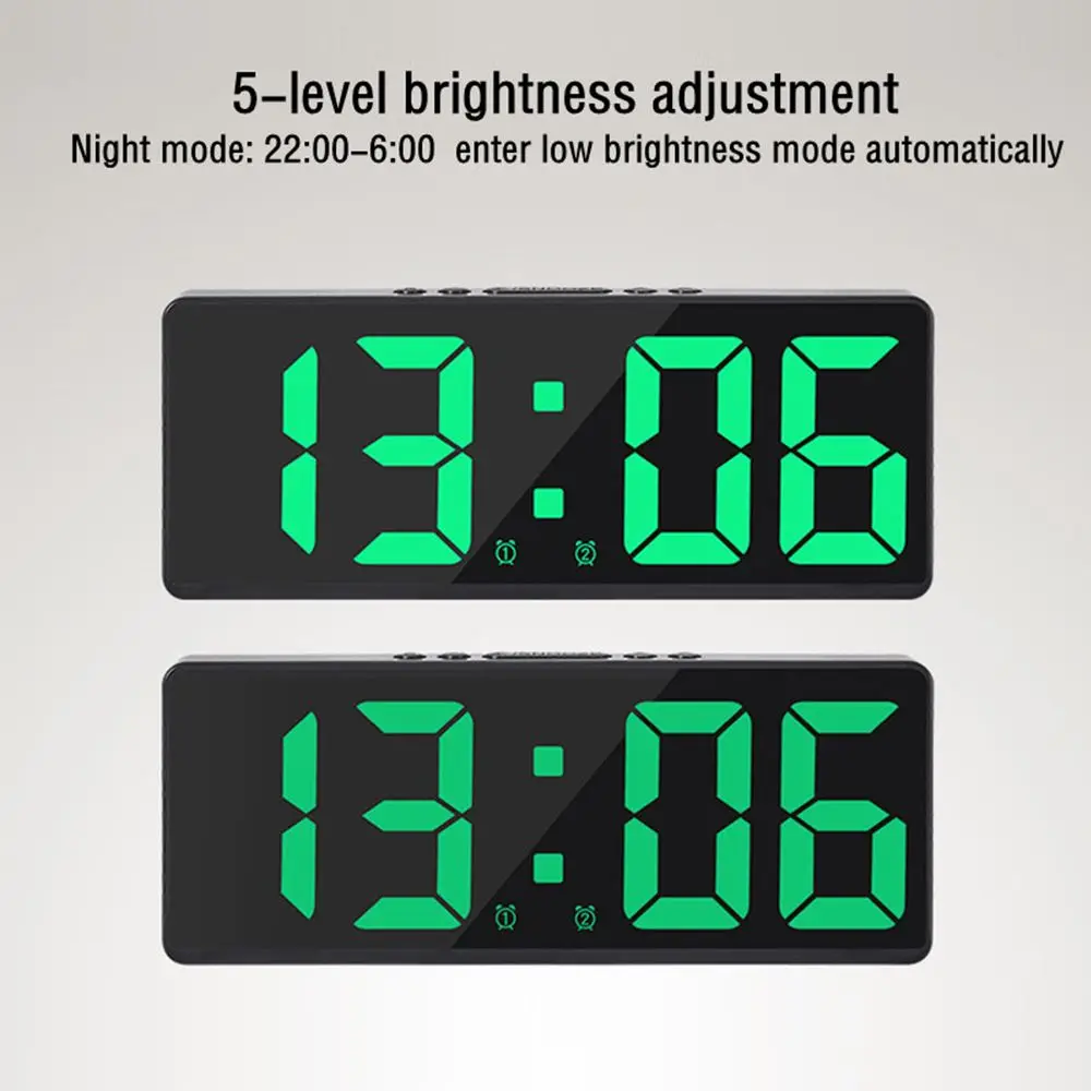 Creative LED Number Alarm Clock with Nightlight