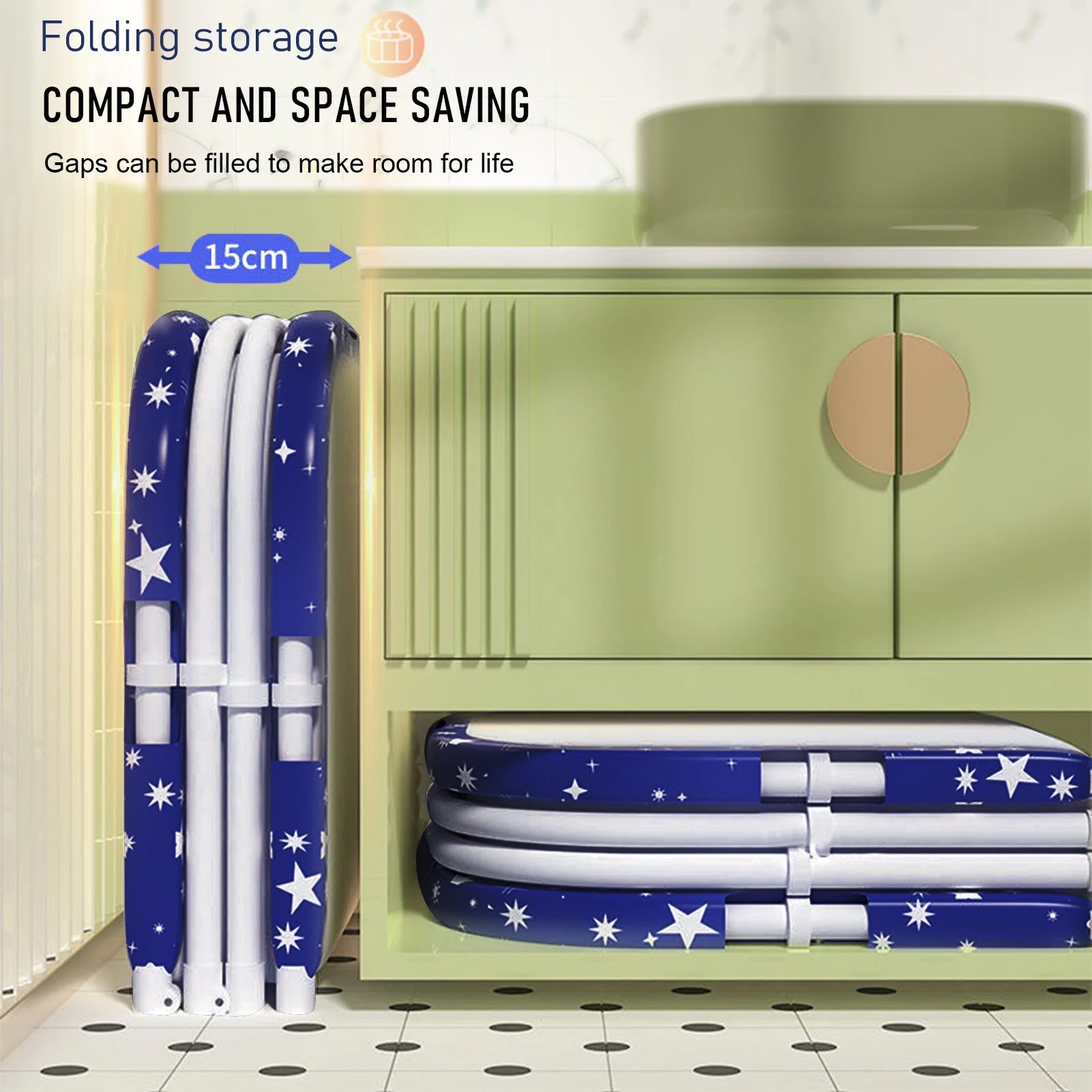 Portable Folding Bathtub Adult Children Swimming Pool Large Plastic Bathtub Bath Bucket Insulation Bathing Family Soaking Tub