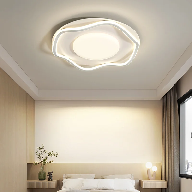 

Светодиодная потолочная лампа для спальни, кухни, современное освещение, 50 Вт, 55 Вт, гостиная, искусственная кожа, ультратонкая, искусственная лампа с дистанционным управлением