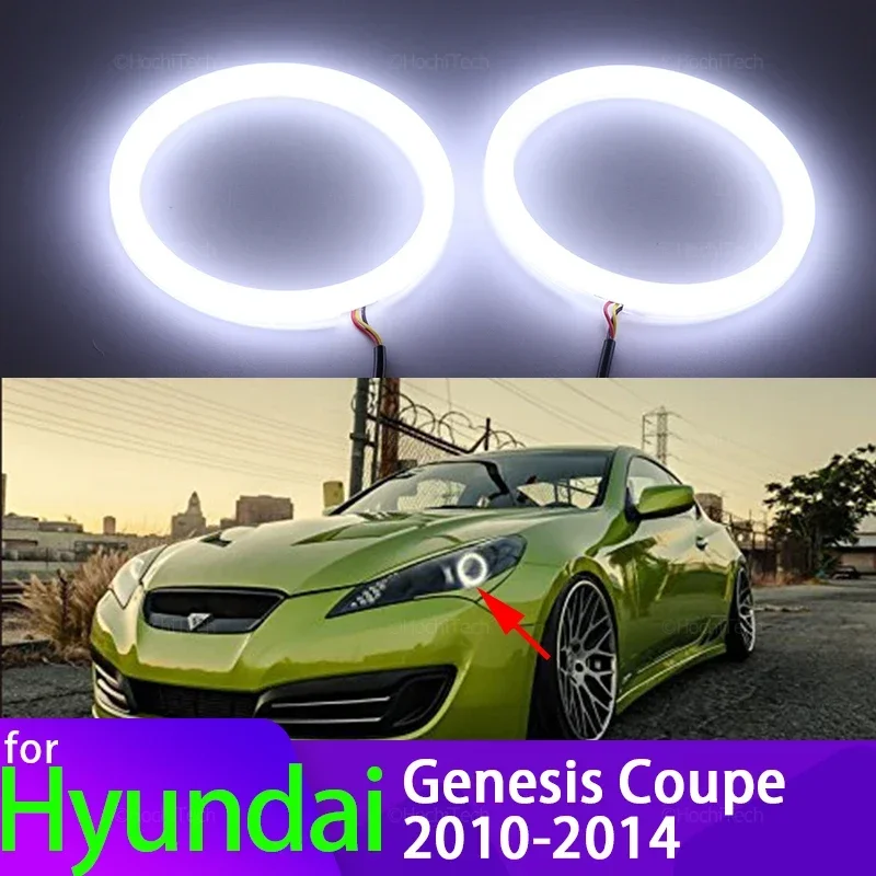 

for Hyundai Genesis Coupe 2010-2014 Car Accessories 6000K White SMD Cotton Light LED Angel Eye Halo Ring Kit, 2 Years Wattanty