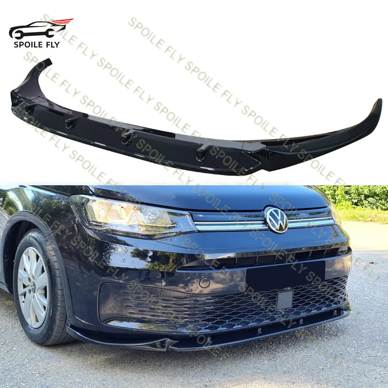 3 Pz 2021 + Per Vw Volkswagen Caddy Mk5 Paraurti Anteriore Splitter Diffusore Per Labbra Spoiler Cover Guard Deflettore Body Kit Abs Gloss Black