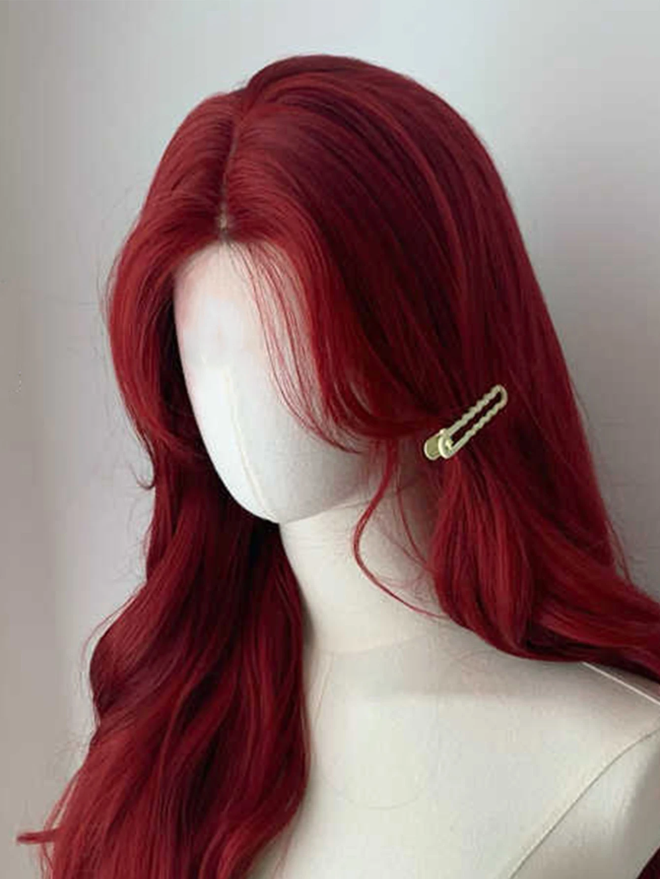 Red Synthetic Wavy Wig for Daily Cosplay Party