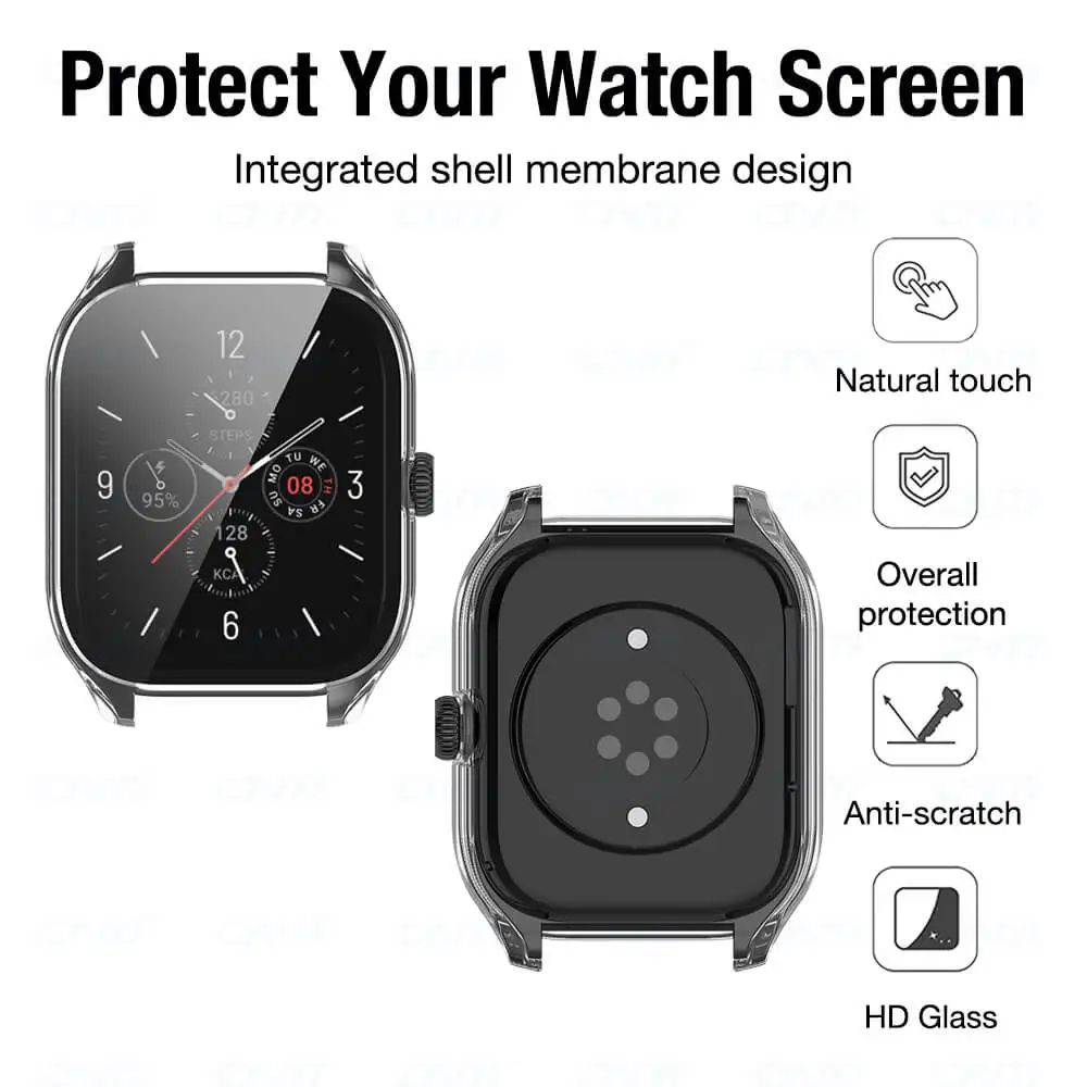 Amazfit GTS 4 / GTS 4 Mini Ǯ Ŀ  ȣ + 9H ̾ ȭ  ̽ Ŀ, GTS4 ȭ ȣ ̽