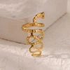 Bagues serpent en acier inoxydable plaqué or 316L pour femmes et hommes, anneau ouvert et réglable, bijoux esthétiques gothiques Vintage