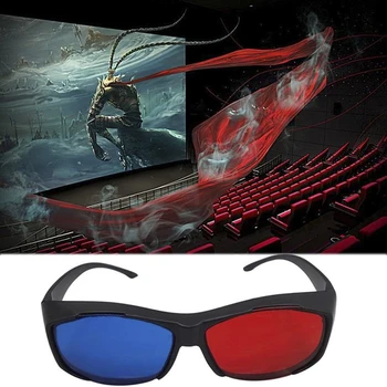 레드 블루 3D 안경 블랙 프레임 차원 Anaglyph TV 영화 DVD 게임 가상 현실 안경 게임