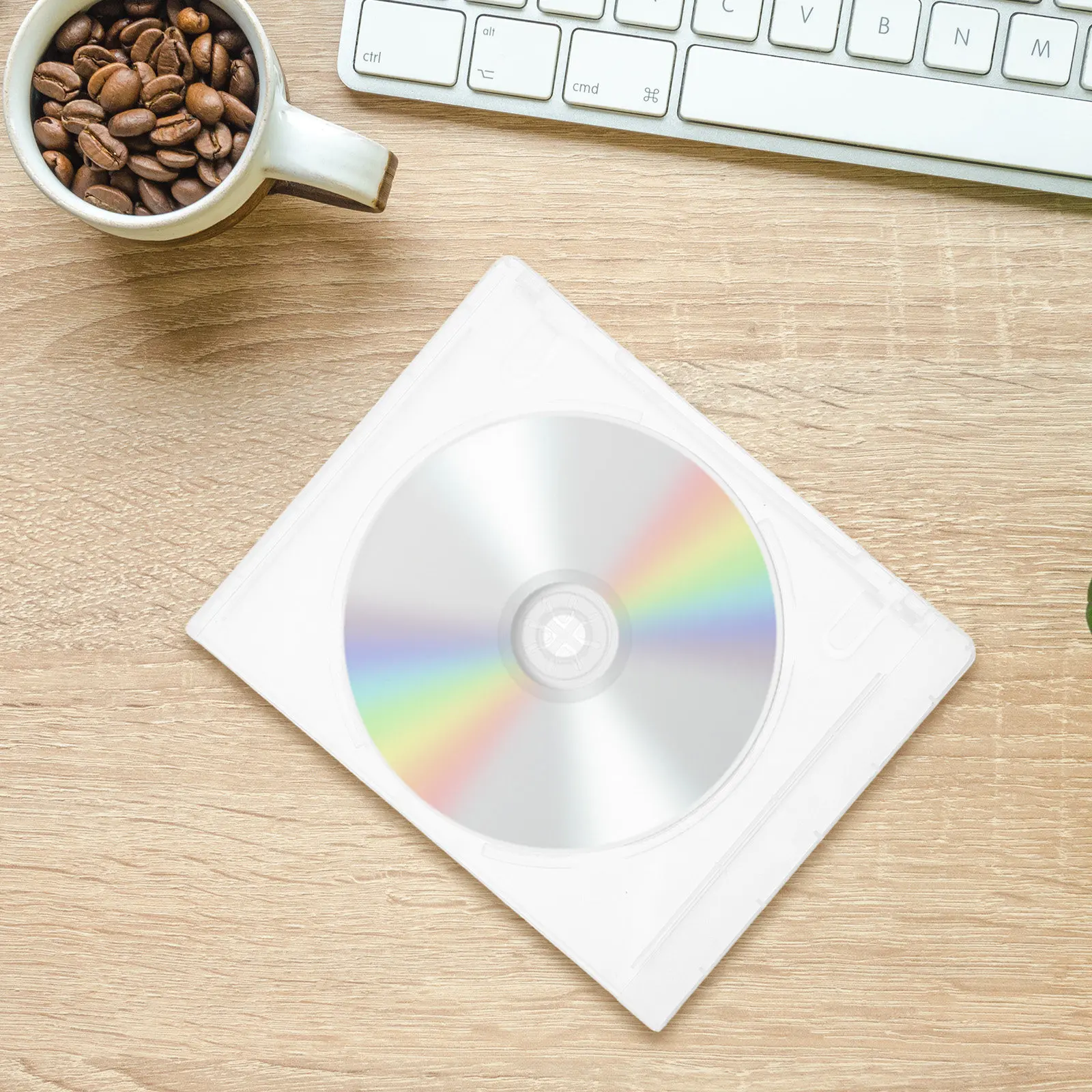 8개입 이중 레이어 CD 케이스 투명 플라스틱 디스크 박스 DVD 보관 슬림 오거나이저 빈 DVD 케이스 블랭크 CD 케이스 디스크 홀더
