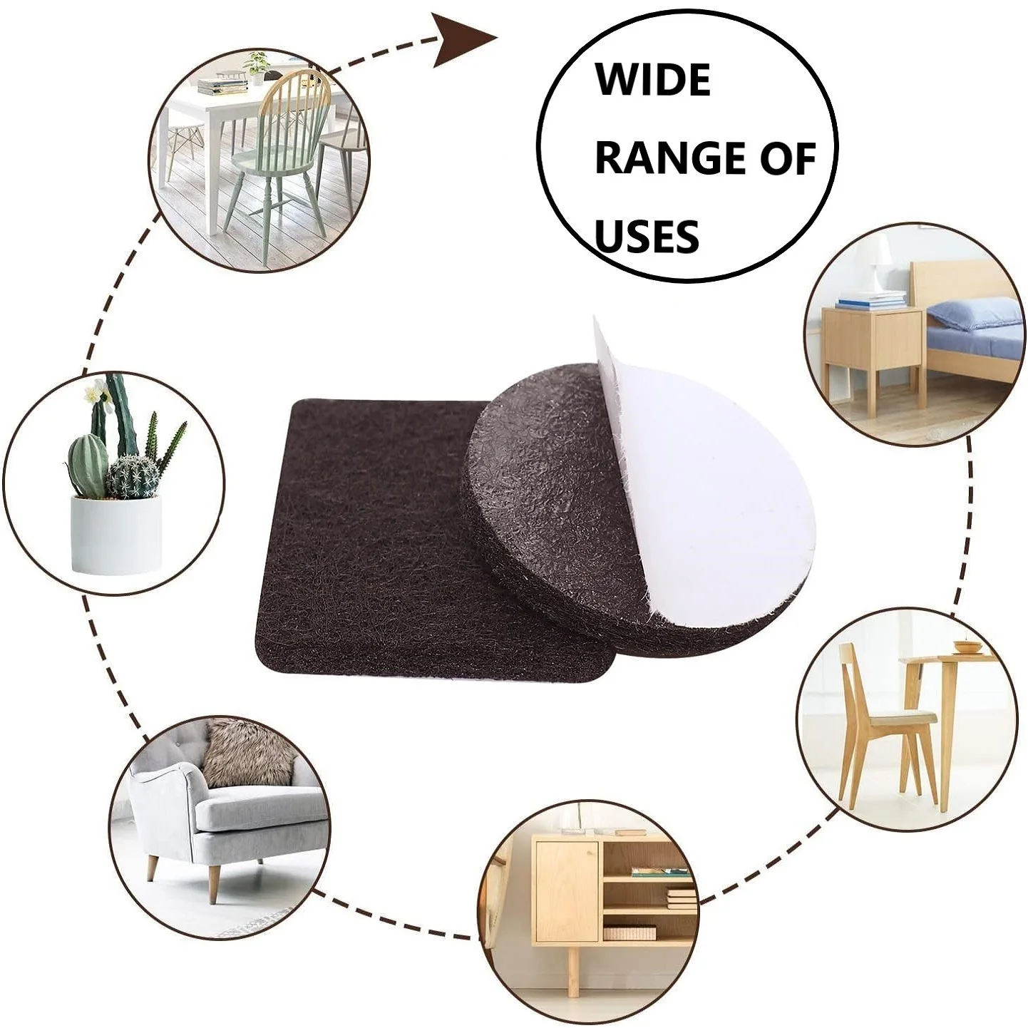 Self-adhesive felt furniture pads Scratch-resistant floor protective pads 56 pieces furniture pads,furniture leg pads