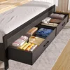 Bed Frame Twin Size with Storage Headboard and 2 Drawers,Upholstered Platform Bed with Charging Station,Heavy Duty Frame Support 5