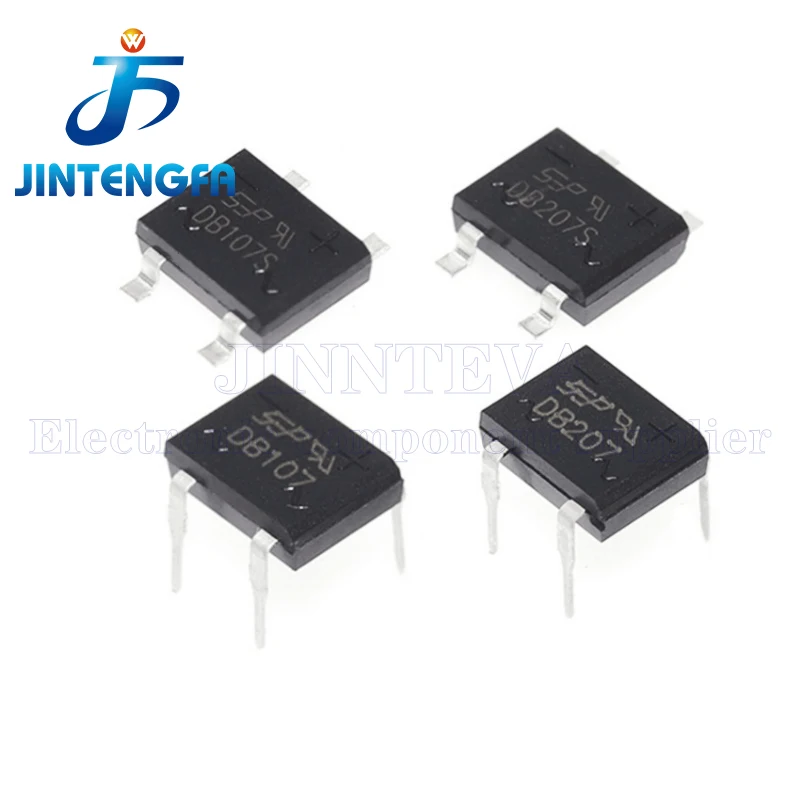 20PCS DB107 DB207 DB107S DB207S DIP SMD 4Pin SMT 1A 2A 1000V 1KV SINGLE PHASE GLASS PASSIVATED BRIDGE RECTIFIERS