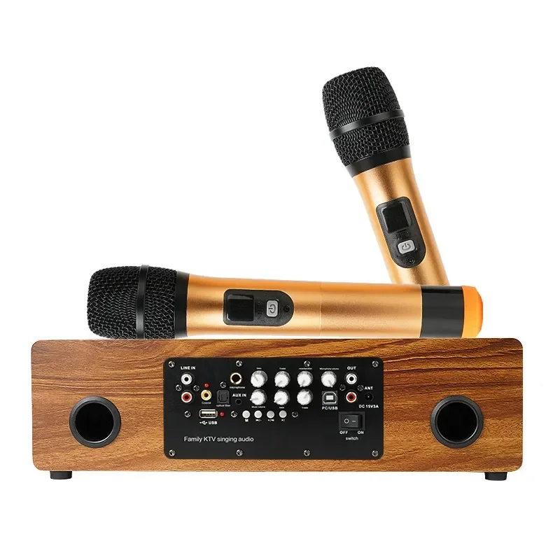 Home Karaoke Active Blue Tooth Speaker 120W Powerful with Duel Wireless Microphone Bluetooth HIFI Stereo Family Party Audio Set