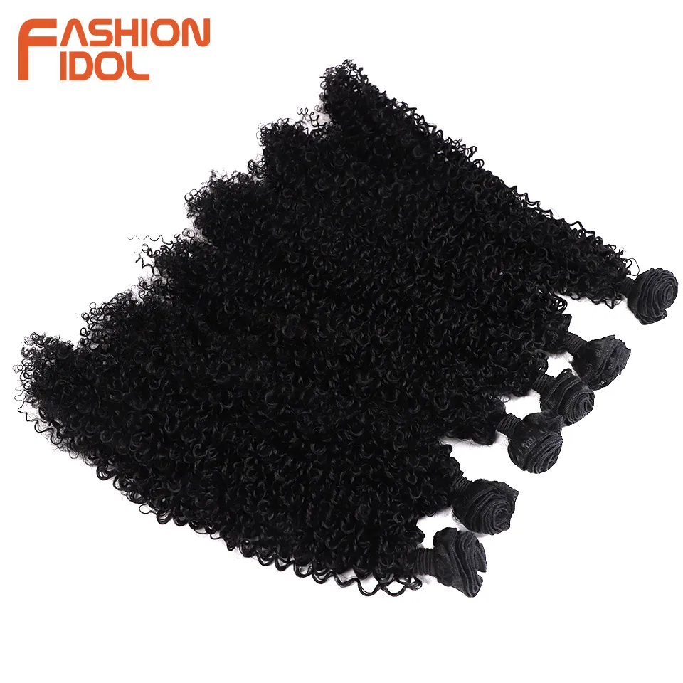 12-14 inches 6PCS 260g Synthetic Afro Kinky Curly Hair Extensions Blonde Twist Deep Wave Fake hair extensions