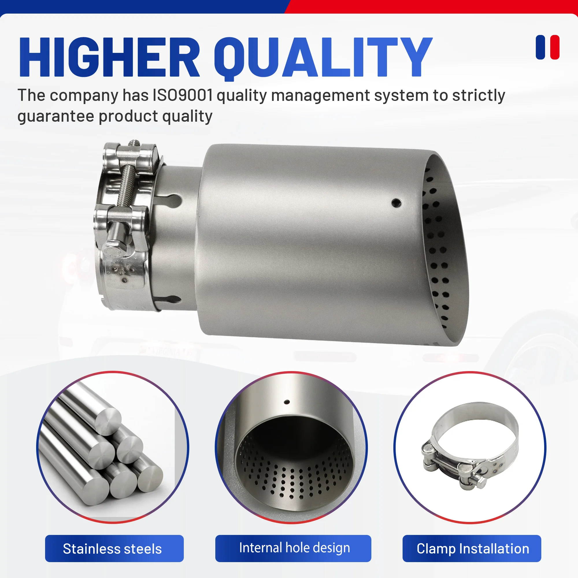 ER Matte Stainless Steel Exhaust Tip for GTI MK7 Golf7 Nozzle Upgrade Muffler for vw audi Exhaust pipe Modify Customization exhaust muffler tip exhaust trim pipe