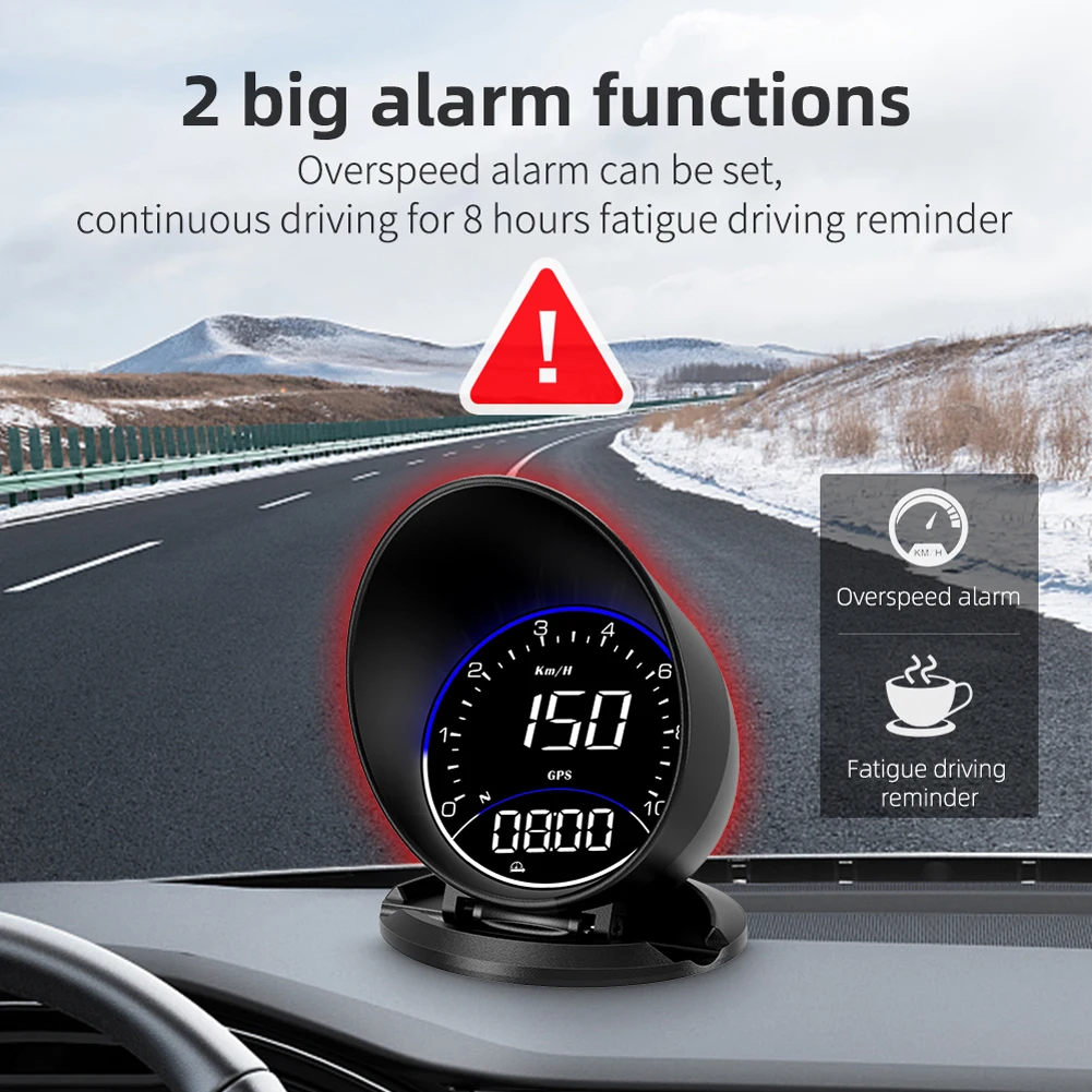 G6 GPS HUD Car Head Up Display 2.2inch Speedometer Overspeed Alarm