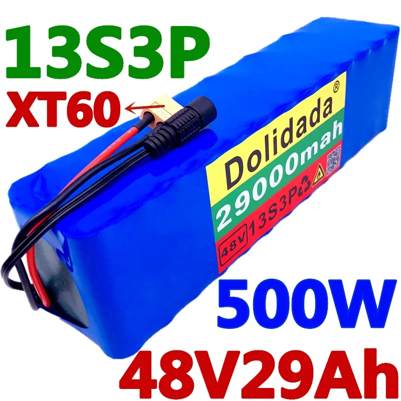 

100% Original NEW 48V29Ah 500w 13S3P 48V Lithium Ion Battery Pack 29000mah For 54.6v E-bike Electric Bicycle Scooter with BMS