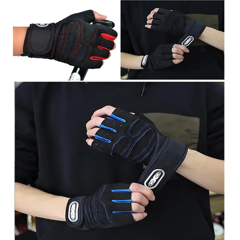 Men's and Women's Outdoor Cycling Hiking Shock Resistant Gloves Fitness Weightlifting Anti Slip Wrist Protection Gloves