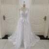 ZJ6002 Customized Boho V-neck Wedding Dresses Spaghetti Straps Appliques Corset Beach Tulle Bridal Gown Lace Floor Length 1