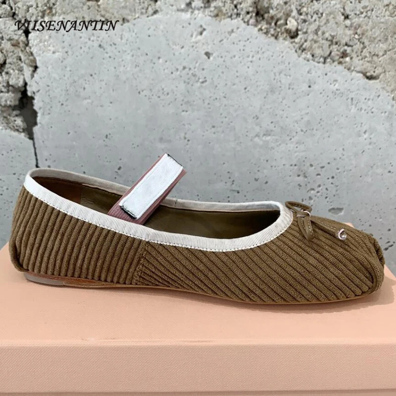 

New Arrival Round Toe Shallow Slip on Women Ballet Flats Shoes Butterfly Knot Solid Comfortable Simple Casual Mules Shoe Females