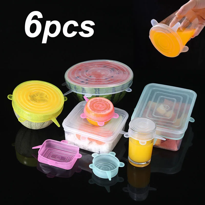 Reusable Silicone Covers Food Cover Stretch Silicone Lids Cup Can Cover  Silicone Caps Microwave Cover For Kitchen Accessories