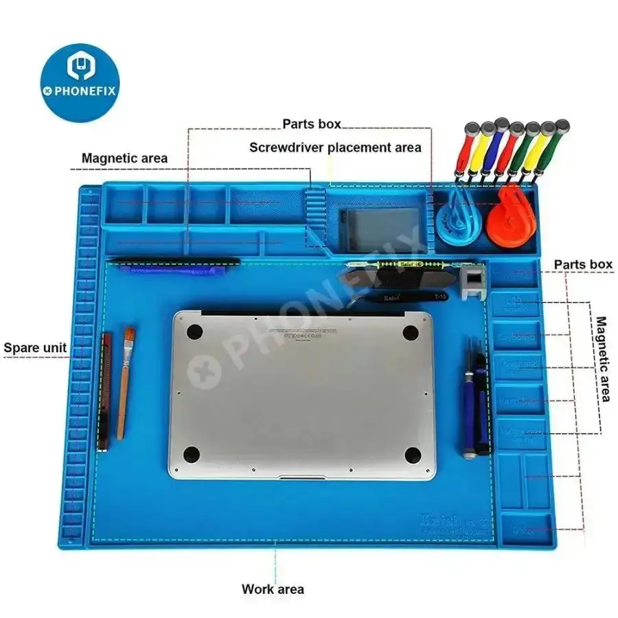 Antistatic ESD Soldering Silicone Mat Heat Resistant Insulation Work Mat Soldering Station Kit Repair Pad Maintenance Platform image 2