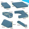 Qaba 12 Pcs Kids Modular Couch, Toddlers Couch Child Sectional Sofa, Playroom Bedroom Furniture for Boys and Girls, Blue 6