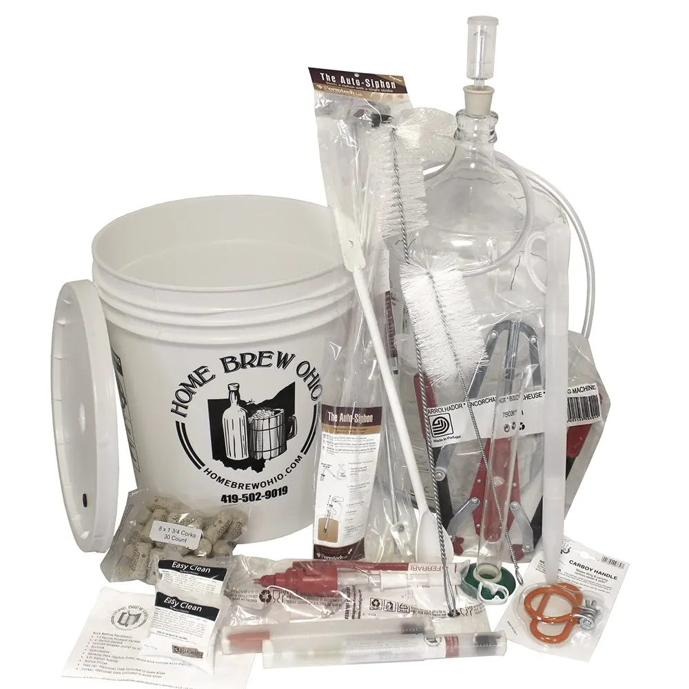 Wine Making Equipment Starter Kit with 6 Gallon Glass Carboy