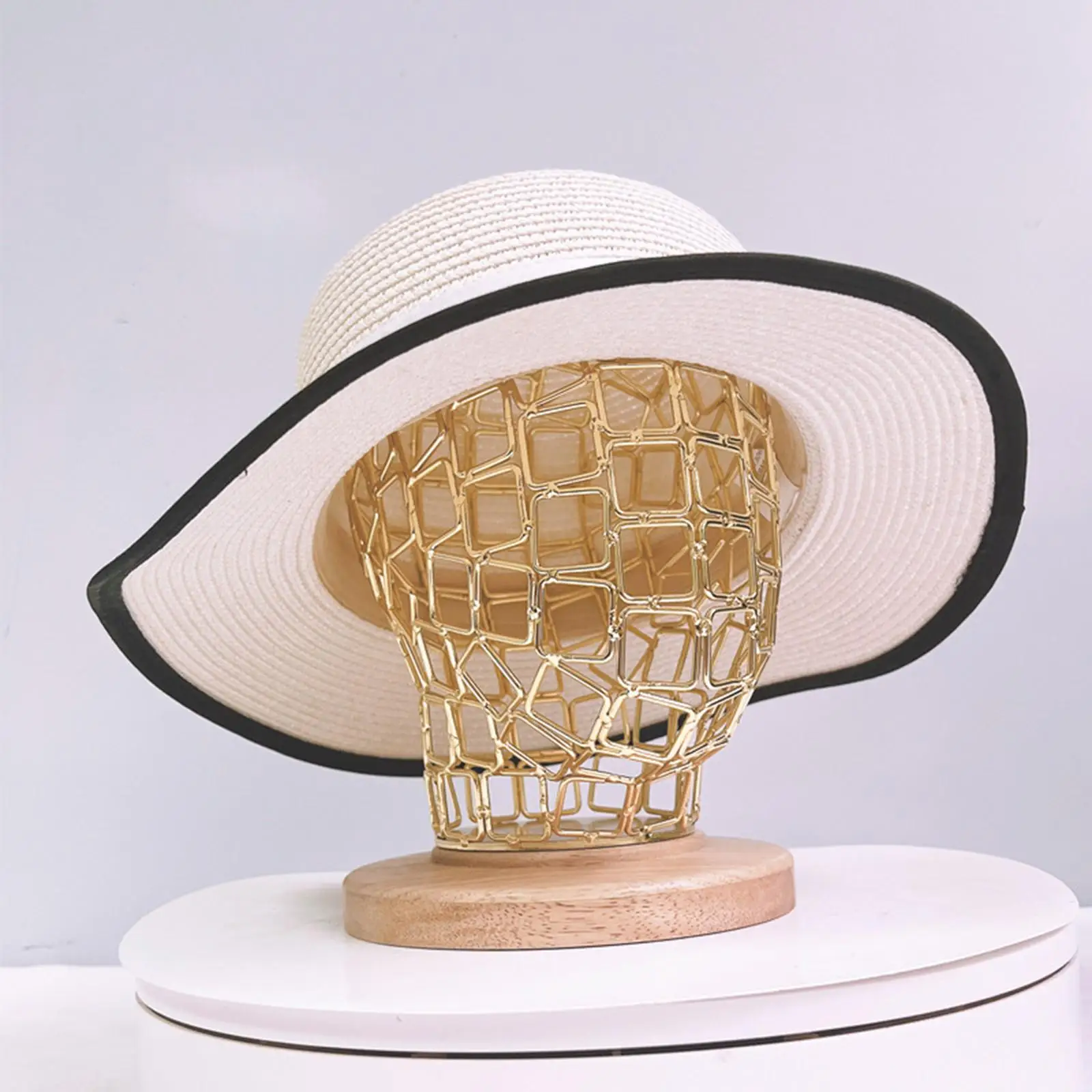 아이언 마네킹 헤드 헤드 디스플레이 살롱 디스플레이 안경 헤어 쥬얼리 용 나무 베이스 소품 디스플레이로 속이 빈 헤드