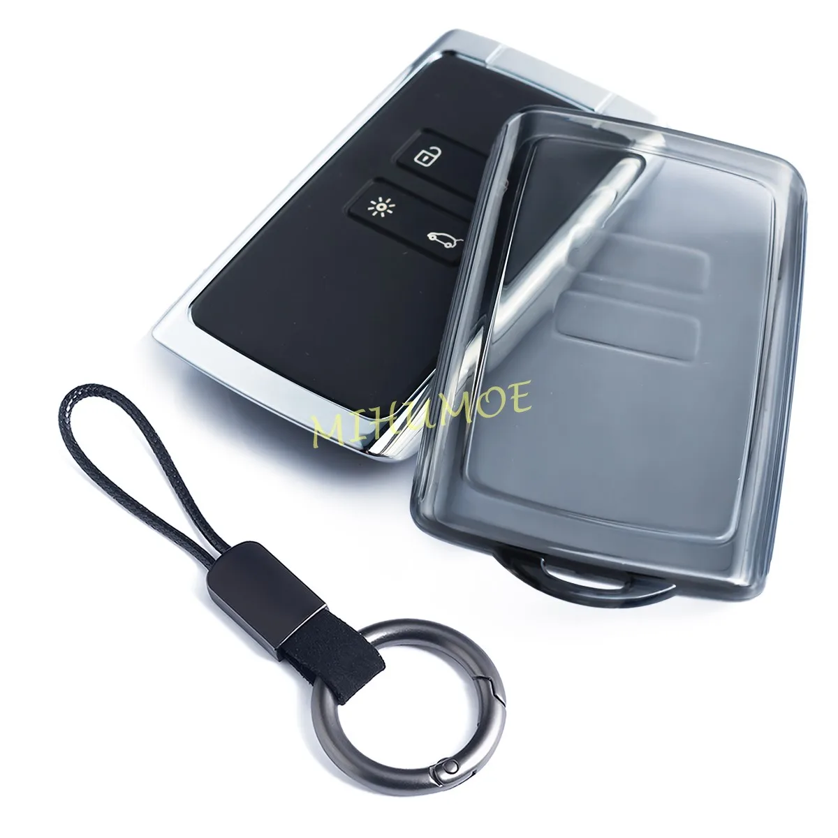 Per Renault Koleos Kadjar Captur Kiger Arkana Megane Espace Nero Trasparente Portachiavi Per Auto Copertura Portachiavi Accessori