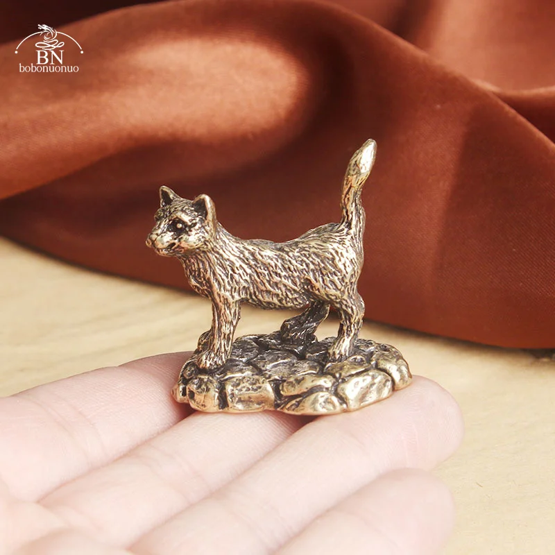 Vintage Copper Lucky Dog Miniatures Figurines Desktop Small