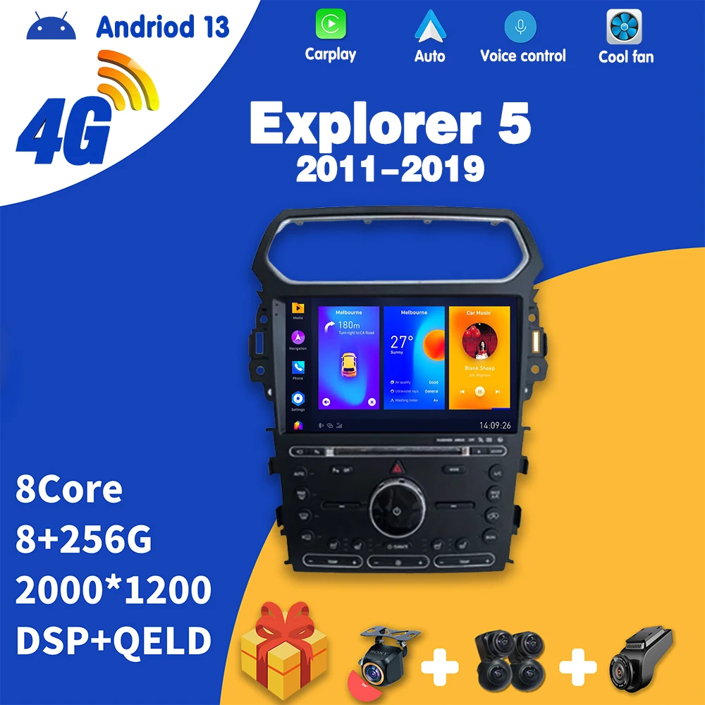 

Car Radio Carplay Android For Ford Explorer 5 2011-2019 Multimedia Video Player touch screen Auto stereo Navigation GPS