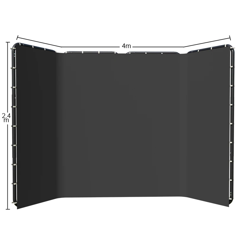 Background Stand 240CMx400CM with Green Screen Wall and Clip Photography Backdrop Frame For Living Video Recording Changing Room