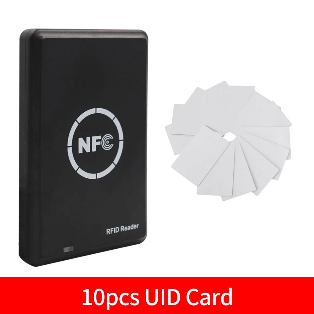 NFC RFID-kaartkopieerapparaat, 10 Frequentie IC ID-kaartlezer, Schrijver, Duplicator, Smartcard-programmeur met 10 Stuks T5577-kaarten, voor IC ID- kaarten en Alle 125 KHz-kaarten NFC RFID-kaartkopieerapparaat, 10 Frequentie IC ID-kaartlezer, Schrijver, Duplicator, Smartcard-programmeur met 10 Stuks T5577-kaarten, voor IC ID- kaarten en Alle 125 KHz-kaarten