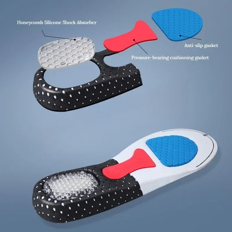 Cuttable Silicone Insoles for Shoe Men Women Orthotic Arch Support Sport Shoe Pad Soft Running Insert Cushion Memory Foam Insole