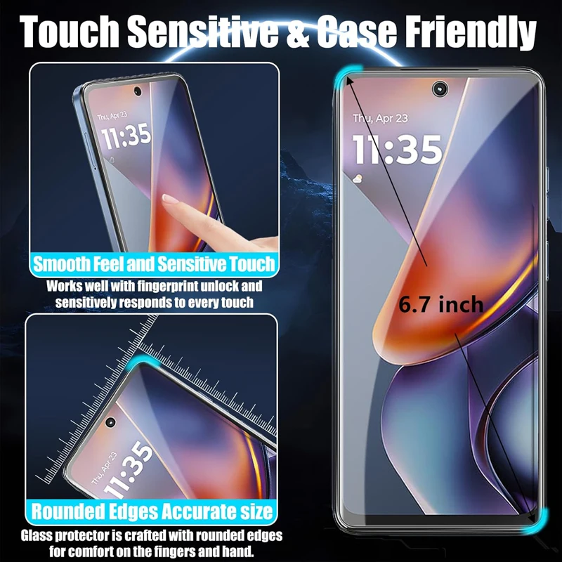 Premium HD Clear Tempered Glass Screen Protector - 4 Pack