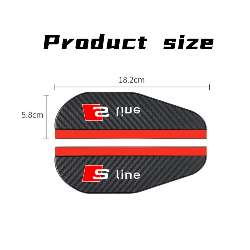 Carbon fiber Car Rearview Mirror Rain Eyebrow Sticker 2pcs For Audi S line A1 A3 A4 A5 A6 A7 A8 Q1 Q2 Q3 Q5 Q6 Q7 Q8 Accessories