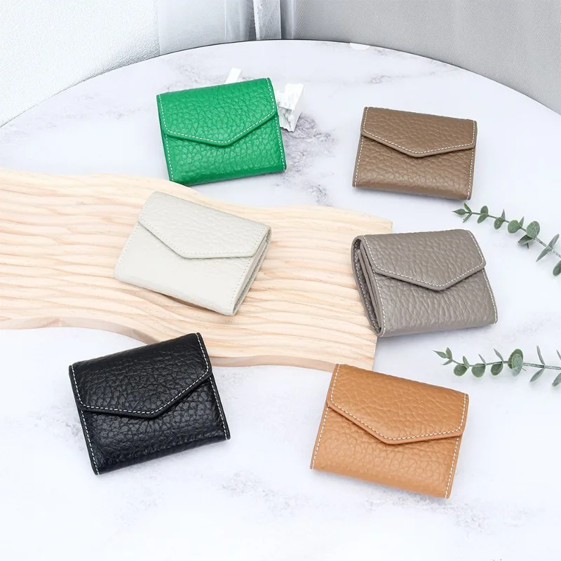 

Genuine Leather Lady Wallet 2024 New High-End Luxury Elephant-Print Short Money Clip Bag Multi-purpose Pocket Cowhide Coin Purse
