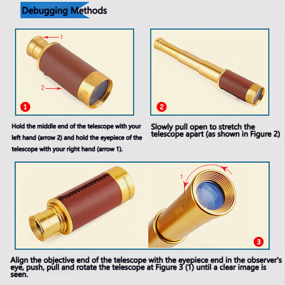 Outdoor High-Power Portable 30×40mm Retro Pirate Monoculars Telescope for Adults Kids Bird Watching Hunting Camping Hiking 4