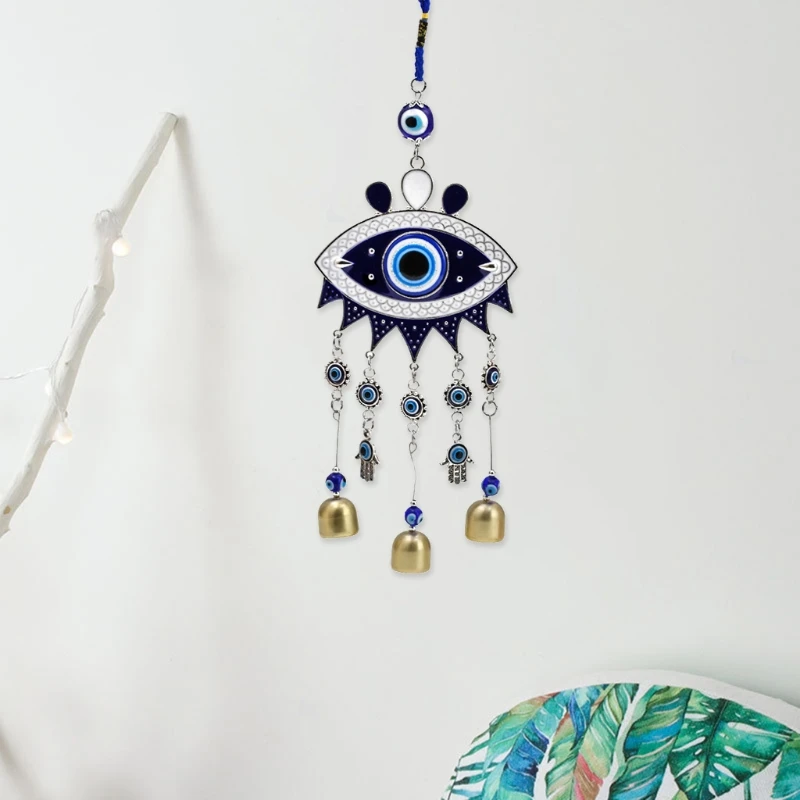 

Retro Blue Evil Eyes Windchime Wind Bells Handcraft Pendant Home Garden Hanging Ornaments Decoration