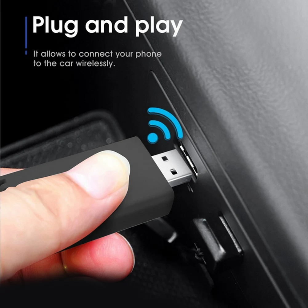 Wireless adapter for carplay wired to wireless dongle plug and play usb