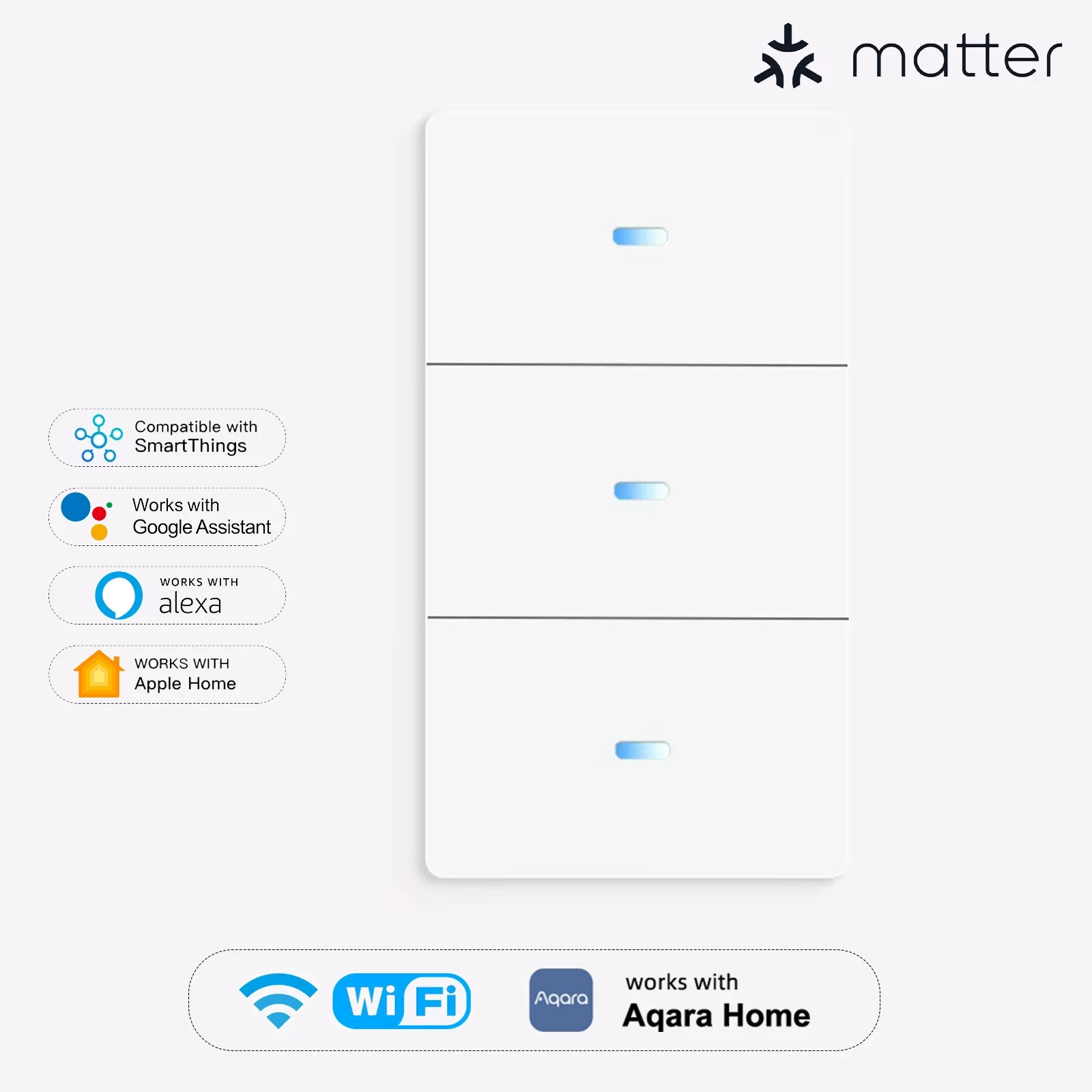 Wifi Smart Home Tuya 118 Type Button Switch App Remote Control Voice Control Home Matter Smart Button Switch Ac110-240v