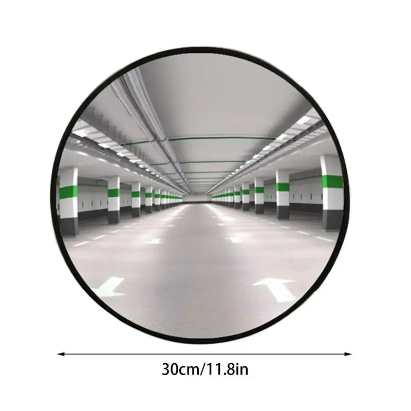 Outdoor Convex Mirror 11.8in Round Adjustable Security Mirror Wide Angle Blind Spot Store Corner For Trucks