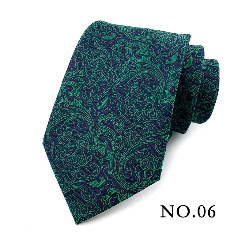 Mode 8CM Herren Krawatte Polka Dot Streifen Paisley Krawatten Für Mann Jacquard Woven Ascot Grüne Farbe Business Party zubehör – Detail 8