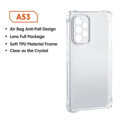 Toocki Transparent Four-Corner Drop-Resistant Phone Case with Bare Phone Feel for Pc + tpu (A53-5G)