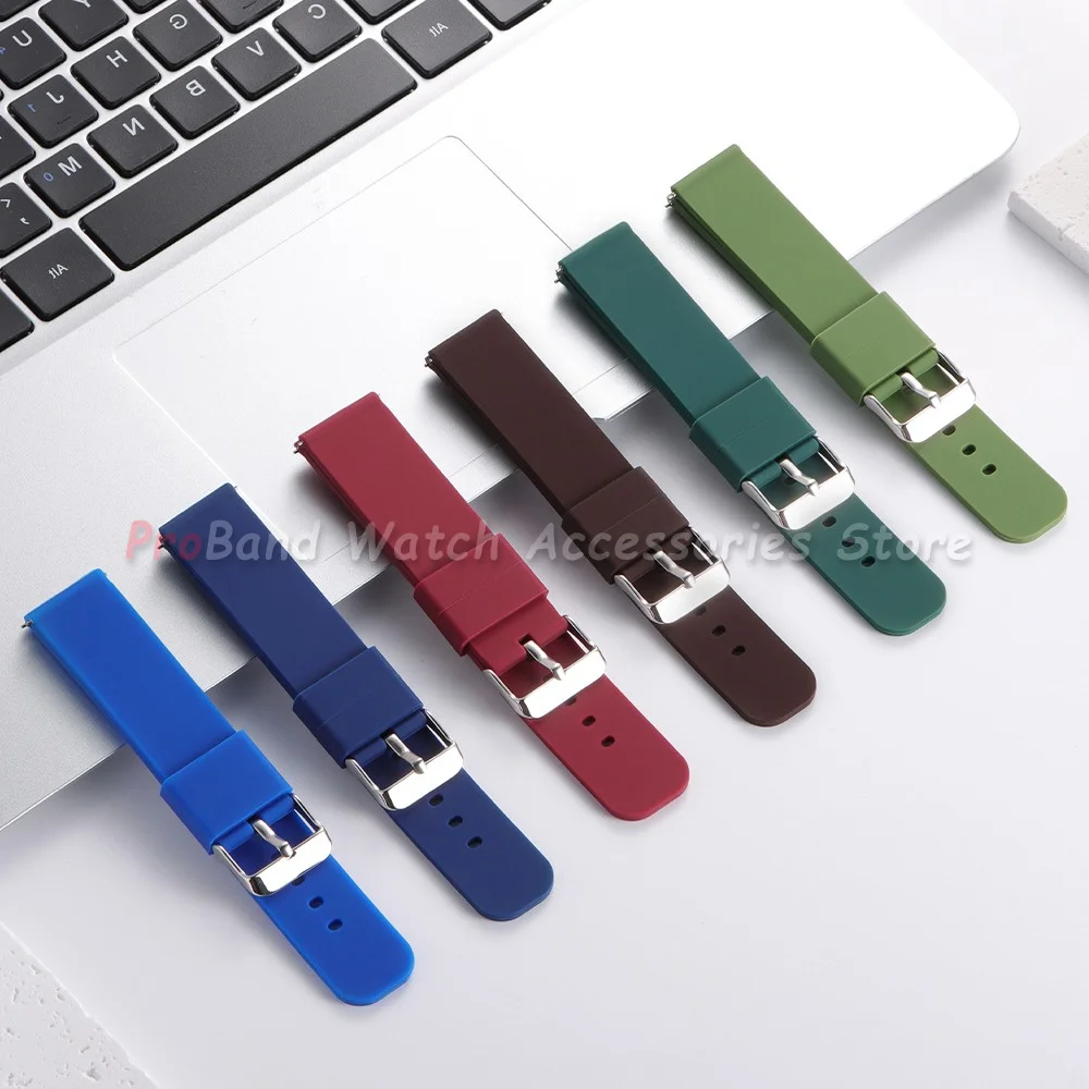 Waterproof Silicone Quick Release Watch Strap - Soft Rubber Wristband